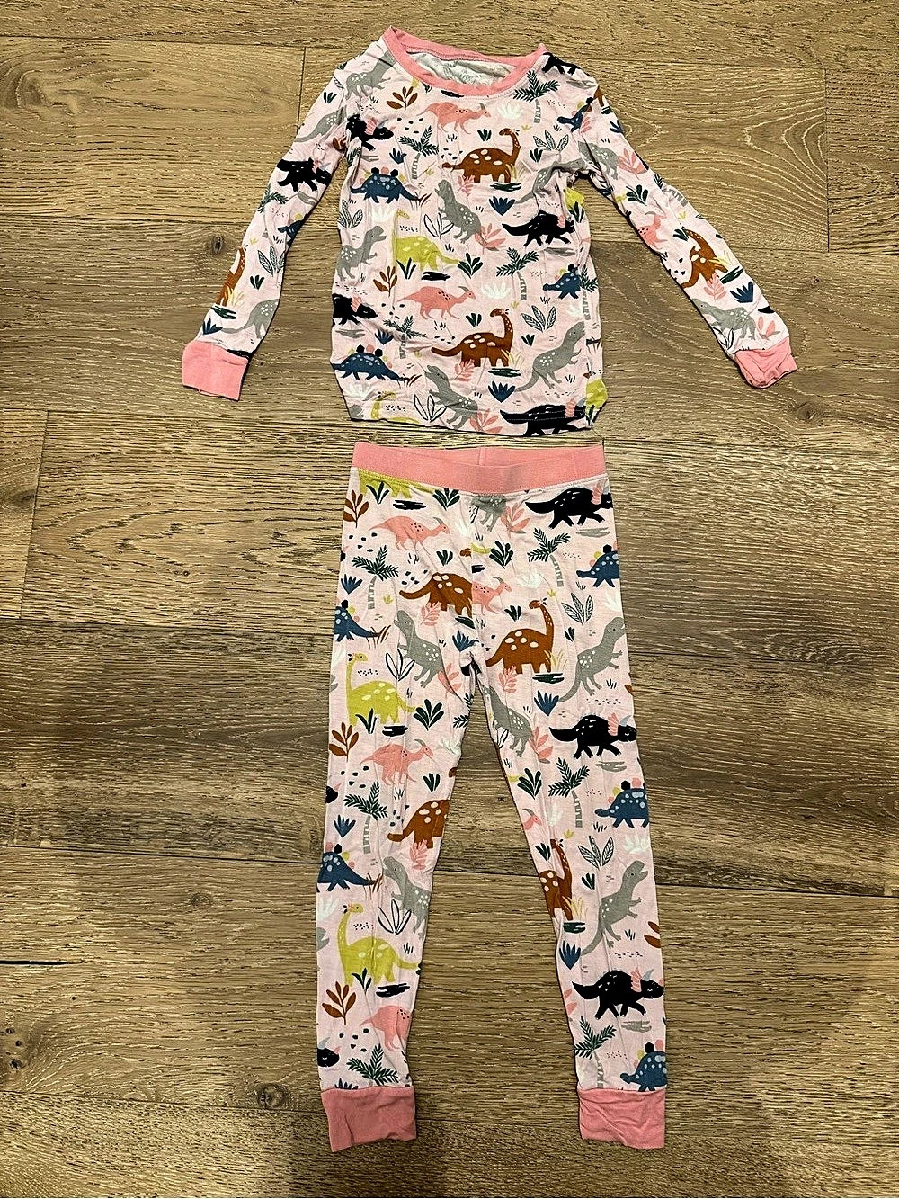 Little Sleepies Pink Jurassic Jungle Two-Piece Pajama Set